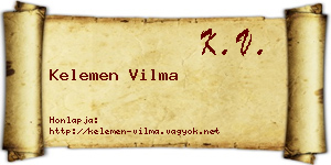 Kelemen Vilma névjegykártya